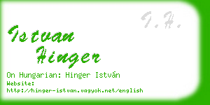 istvan hinger business card