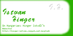 istvan hinger business card